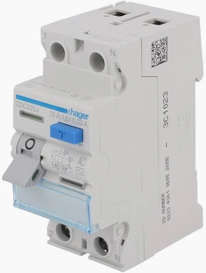 Two-pole residual current device for main RCD protection